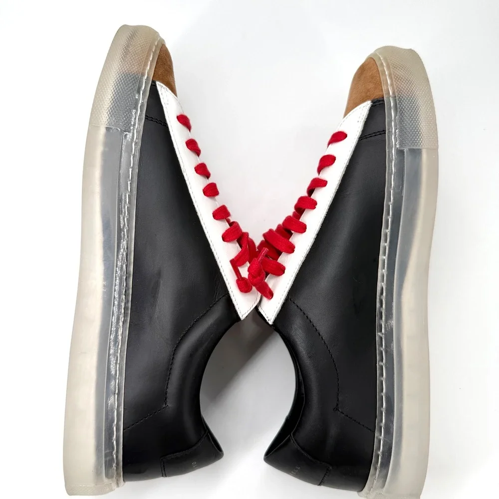 Oliver Cabell Low 1 One Metropolis EU 38 Red Black Italian Leather Sneaker Shoes